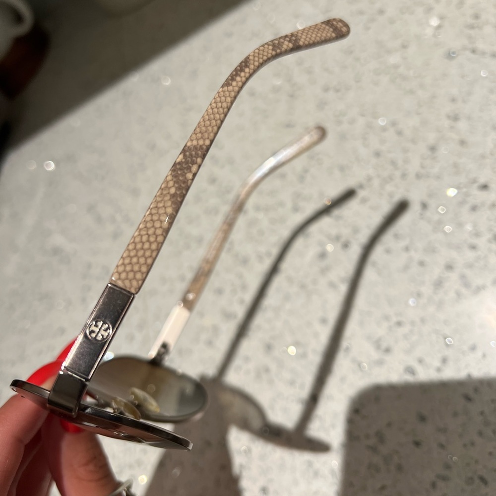 Tory Burch Sunglasses with Snakeskin Detailing